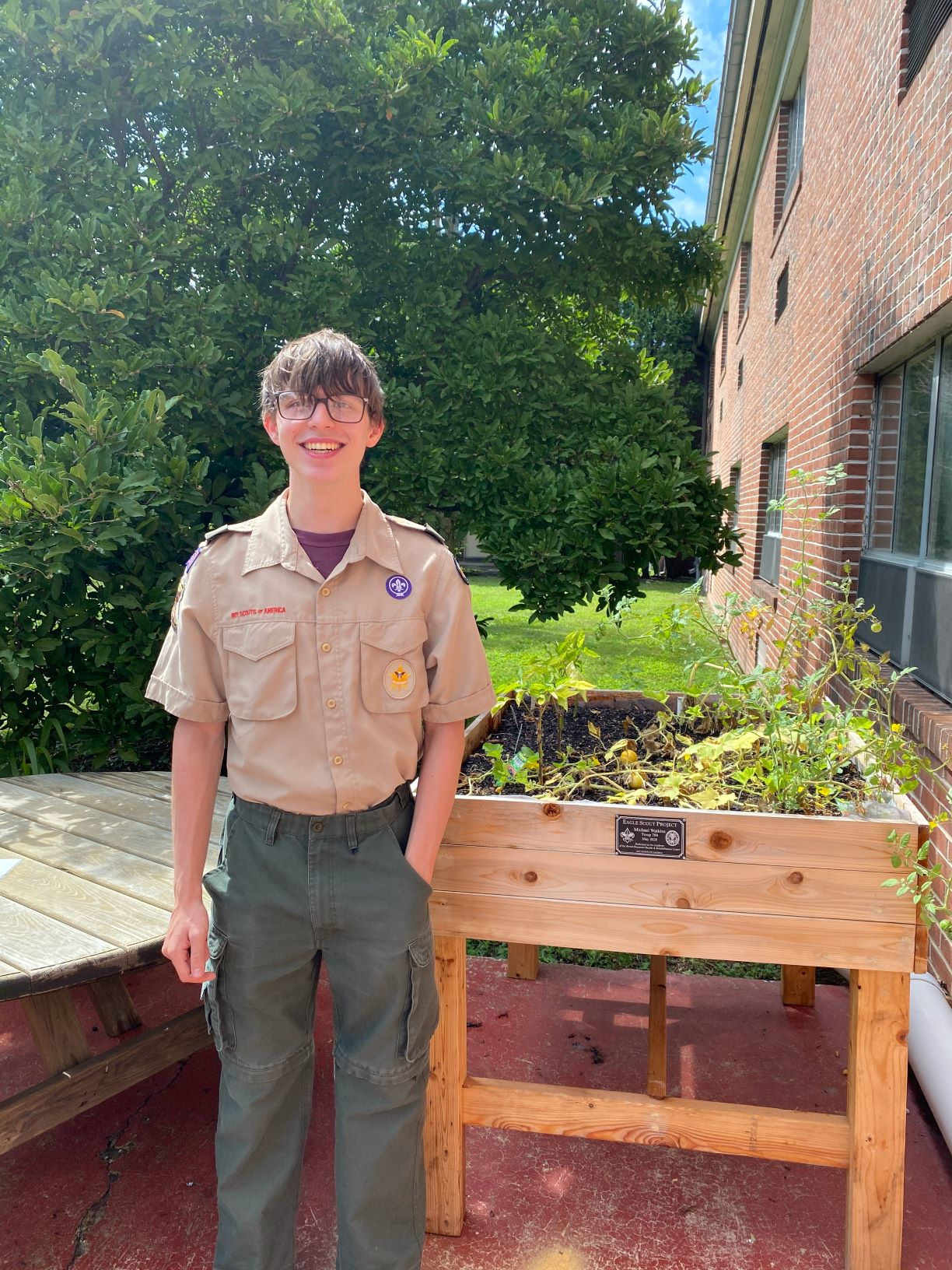 Boy Scout Builds Planters for Local Facility